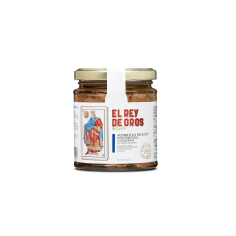 Morrillo de atún con pimientos y guisantes: conserva gourmet